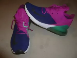NIKE AIR MAX 270 FLYKNIT SHOES SIZE 13 MENS AO1023-401 FUCHSIA FLASH ROYAL BLUE - Picture 1 of 8