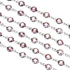 5 St&#252;ck 5m Strasskette, lila Perlenkette mit versilbertem Messing f&#252;r Dekoration