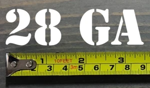 28 GA Sticker Decal Gauge 3.5" Ammo Can Box Label Ammunition Case White Die Cut - Picture 1 of 1