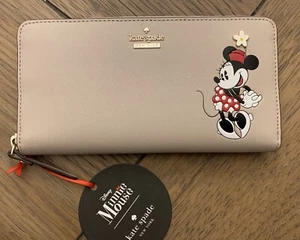 KATE SPADE DISNEY MINNIE MOUSE LACEY ZIP AROUND SAFFIANO LEATHER WALLET NWT $229 - Picture 1 of 11