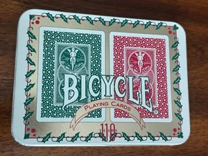 Vintage Bicycle Holiday Card Tin No Decks Only Metal Tin Great Condition Used - Picture 1 of 3