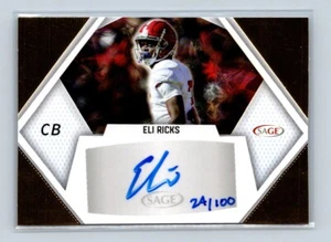 Autógrafo Sage Football Oro 2023 Eli Ricks # A-ER SN 24/100 - Imagen 1 de 2