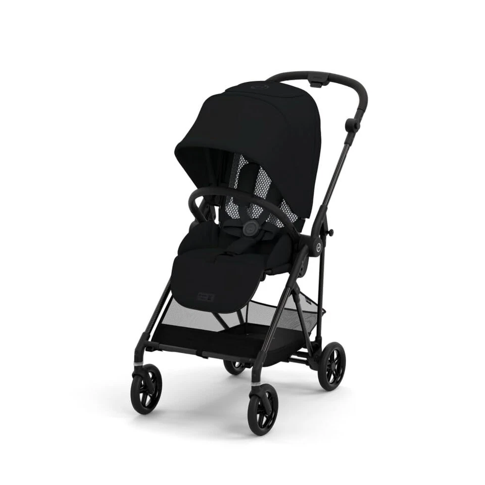 Cochecito CYBEX Melio Carbon 3 ligero compacto plegable con una mano negro luna Foto 1 de 4