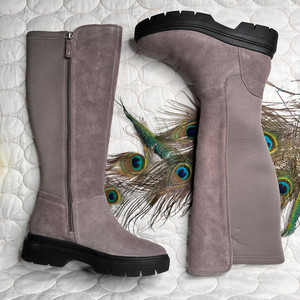 Knee High Boots with Upper Leather 