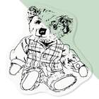 'Teddy Bear in Tweed' Clear Decal Stickers (DC035915)