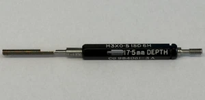 M3 x 0.5 ISO 6H Tolerance GO/NO-GO Thread Plug Gauge 17.5mm Depth (M3-17.5D) - Picture 1 of 1
