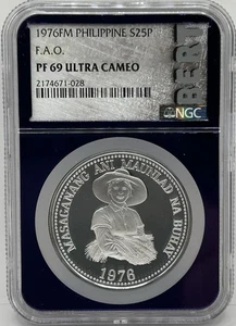 1976 Philippines S 25 PISO Native With Wheat Stalks - NGC PF69 ULTRA CAMEO - Picture 1 of 4