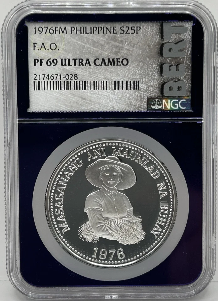1976 Philippines S 25 PISO Native With Wheat Stalks - NGC PF69 ULTRA CAMEO - Image 1 of 4
