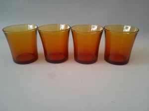 vintage duralex set of four amber glasses - Picture 1 of 6