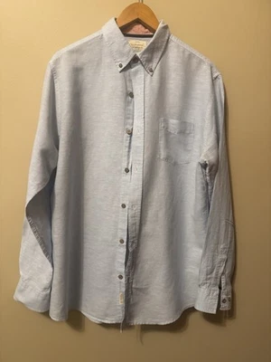 WEATHERPROOF VINTAGE Button Up Shirt Mens Large Blue Linen Cotton Comfort - Image 1 of 4