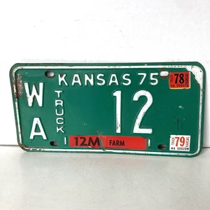 1975-79 Kansas Farm Truck License Plate 12 Wallace County WA Collector Garage - Picture 1 of 3