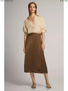 Massimo Dutti Rock Damen Satin S 34/36 Braun glänzend 🌹 - Bild 1 von 5