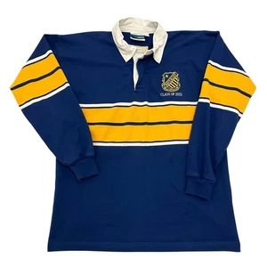 Noone Rugby Polo Shirt Navy Blue Mens M Long Sleeve Cotton Vintage Retro - Picture 1 of 11