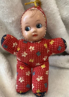 Muñeca de tela para bebé vintage cara de goma Shevie juguete años 70  Foto 1 de 2
