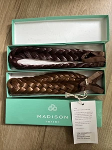Madison Braids Lot Of 2 Brunette And Purple Hue Halo - Picture 1 of 1