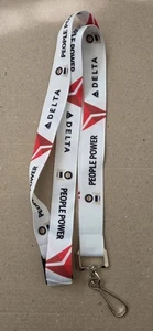 OFFICIAL DELTA AIRLINES PEOPLE POWER WHITE LANYARD - Picture 1 of 1