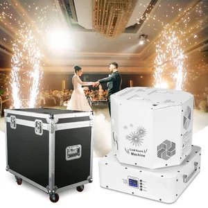 Macchina scintilla fredda 1500 W rotazione doppia fontana fuochi d'artificio DMX custodia macchina scintillante - Foto 1 di 11