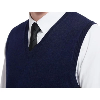 Chaleco Suéter Turnbury Para Hombres Talla M Azul Oscuro Cuello en V Lana Merino Extra Fina Nuevo con Etiquetas Foto 1 de 3