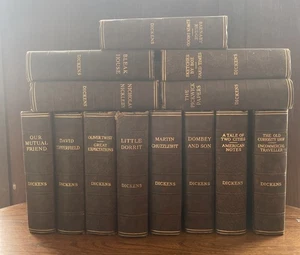 1930s Charles Dickens Collection Books Odhams Press Faux Leather H/B X13 - Picture 1 of 23