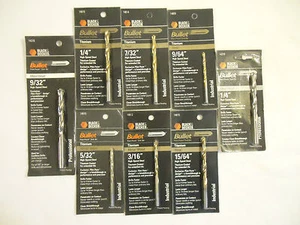 Black and Decker Bullet Drill Bits, High Speed Steel, USA, 8 Piece Lot, New - Picture 1 of 3