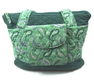 Travelon Mint Green Paisley Print Anti-Theft Quilted Cotton Travel Bag - Picture 1 of 8