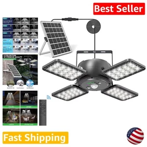 Indoor Outdoor Solar Shed Light - 1200LM 144LED - Motion Sensor & Remote Control - Picture 1 of 8