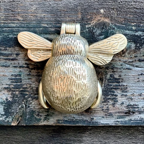 Handmade Solid Brass Bumble Bee Door Knocker Wooden door Shiny Brass Designer Cover