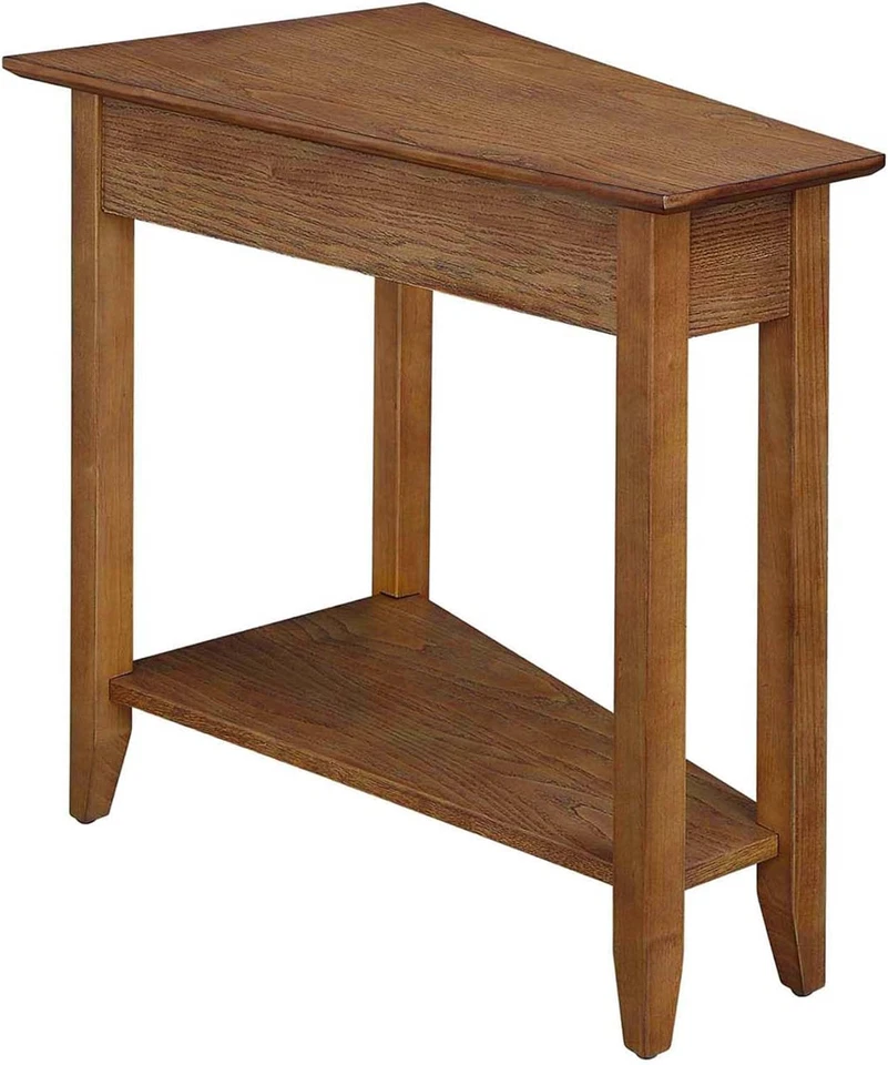 American Heritage Wedge End Table 24" - Classic Living Room Table with Storage S