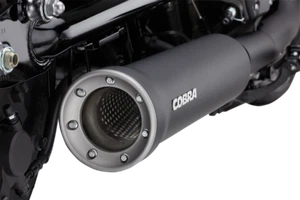 Cobra 4" Slip-on Muffler Black/Titanium 2527B for 2013-2017 Yamaha XV 950 Bolt - Picture 1 of 1