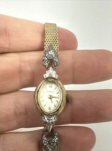 Vtg Caravelle Watch Women 10K RGP Bezel Quartz Jewels * untested * - Picture 1 of 10