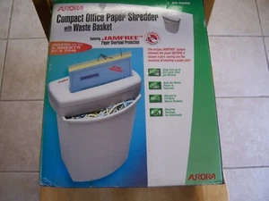 Aurora Compact Paper Shredder w/ Waste Basket AS-55SB - Picture 1 of 3