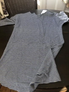 M&S navy blue & white striped fitted maternity dress size 10 - Picture 1 of 6