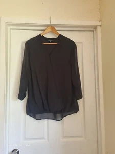 Liz Jordan Size 18 Long Sleeve Black Blouse ..x5 - Picture 1 of 5