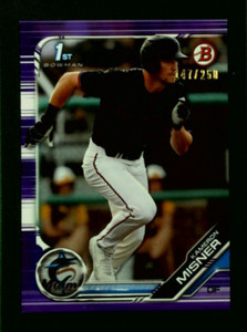 Kameron Misner RC 2019 Bowman Draft Purple Parallel /250