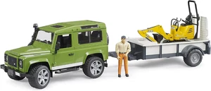 02593 - Land Rover Defender Station Wagon Con Rimorchio Monoasse, Microescavator - Foto 1 di 12
