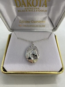 Black Hills Gold sterling silver and gold horse necklace, please read desc.... - Picture 1 of 2