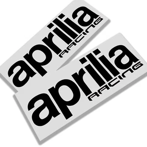Calcomanías Aprilia Racing Texto Negro Motocicleta Gráficos Calcomanías x 2 PIEZAS Pequeñas - Imagen 1 de 2