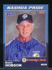 2004 Choice Nashua Pride #27 Butch Hobson signed auto autograph tough swsw6