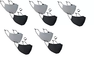 10PCS Reversible Mask Washable FACE MASK Breathable USA SELLER In-Stock Black - Picture 1 of 8
