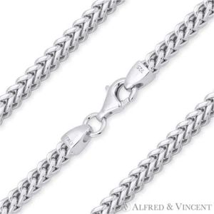 Collar de cadena italiano ligero franco de 3,5 mm en plata esterlina 925 con rodio - Imagen 1 de 2
