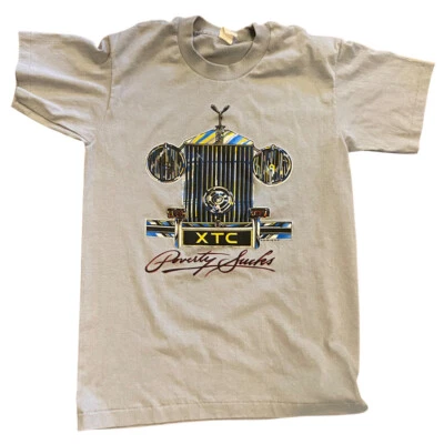 Винтажная футболка 80-х Rolls Royce Poverty Sucks XTC M одинарный шов подходит для XS - Изображение 1 из 4