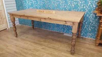 4ft X 3ft Handmade Stain Wood Country Style Farmhouse Dining Table - Image 1 of 4