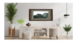 Full Body Length Mirror Rustic Wood Mosic Mirror Wood Decor Rectangles 36X48inch - Picture 1 of 5
