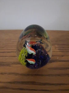 Kunst Glas Briefbeschwerer Tropische Fische Aquarium Maritim Skulptur  - Bild 1 von 6