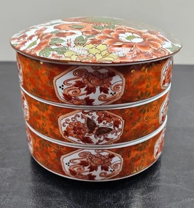Vintage japanische abgestufte Servierschalen IMARI handbemalt Pfau Porzellan - Bild 1 von 12