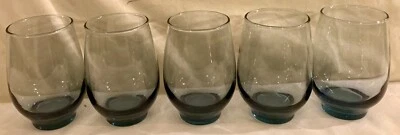 Juego de 5 copas de vino Libbey azul sin tallo Foto 1 de 4