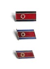 Set of 3 Vintage NORTH KOREAN DPRK FLAG Enamel Badges various sizes