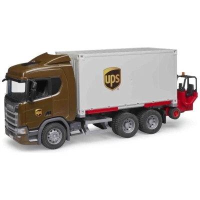 BRUDER Scania Super 560R UPS Logistik-LKW mit Mitnahmestapler - Bild 1 von 4