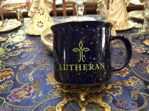 Lutheran  Coffee Mug/Cup  Blue BIG 16 Ounces ! - Picture 1 of 9