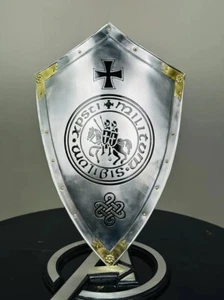 Tempelritter Schild Mittelalter Ritter Rotes Kreuz Tempelschild Mittelalter Rüstung - Bild 1 von 4